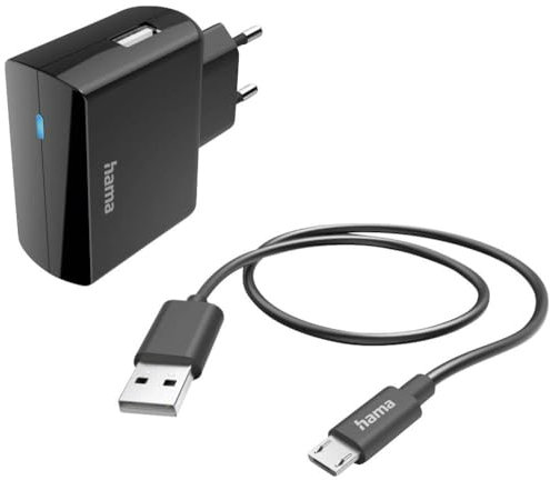 Hama 00201622 Ladegerät mit Micro-USB Kabel Schwarz 12W