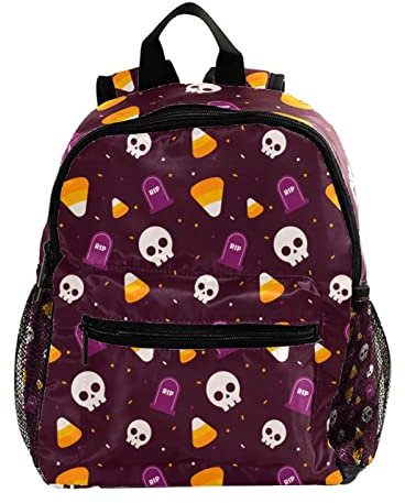 Niedlicher Halloween-Rucksack, Sarg, Geist-Muster, 1-01, Mini-Rucksack, Tasche, Mehrfarbig, 25.4x10x30 CM/10x4x12 in, Rucksack Rucksäcke