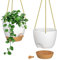 ZMTECH 25cm Blumenampel Hängend Blumentopf Hängeampel Kunststoff Hängeampel für Pflanzen Für Innen Außen Zimmer, Decken, Balkon Und Garten(Set of 2, Weiß)