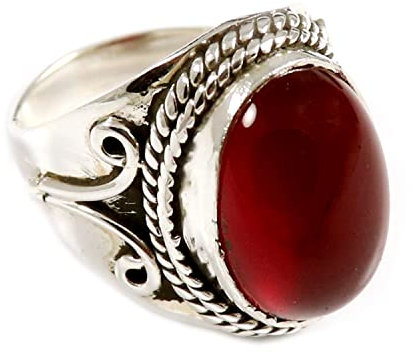Goyal Juwelen Karneol Edelstein 925 Sterling Silber Band Ring Solide Alle Größen Männer Frauen Ring Silber Ring Geschenkartikel Statement Handgemachter Schmuck GESR207A (48 (15.3))