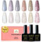 YSUVIN UV Nagellack, 6 Farben Reflektierendes Glitzer Gel Nagellack Set Glänzender funkelnder Blau Rosa Diamant UV Gel für Frauen Home Nail Art Maniküre, 8ml