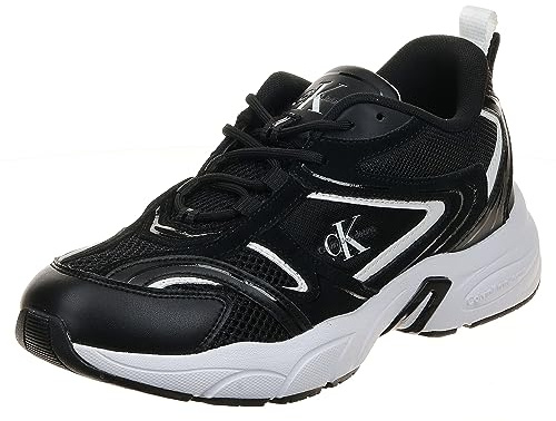 CK JEANS Sneaker Runner, Scarpe da Ginnastica Donna, Nero/Bianco Brillante, 38 EU