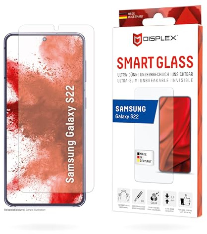 DISPLEX Smart Glass Samsung Galaxy | DISPLEX Smart Glass, unzerbrechlich, kratzfest, 9H Härte, ultra-dünn, kristallklar, mit Montagehilfe