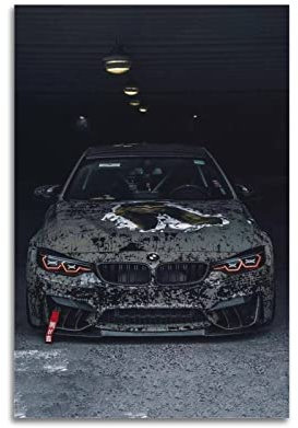 HALOUB Sportauto-Poster für BMW F82 M4 Rennwagen, dekoratives Gemälde, Leinwand, Wand- und Kunstbild, Dekoration für Familienzimmer, 30 x 45 cm
