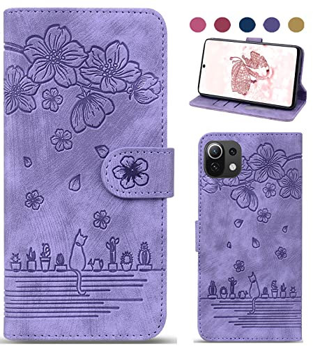 Bxithnr Coque pour Xiaomi 11 Lite 5G NE/Xiaomi Mi 11 Lite 4G&5G, Protection Housse en Cuir PU Premium Etui à Rabat Pochette de Portefeuille et Magnétique Flip Folio Phone Case avec [Fonction Support]