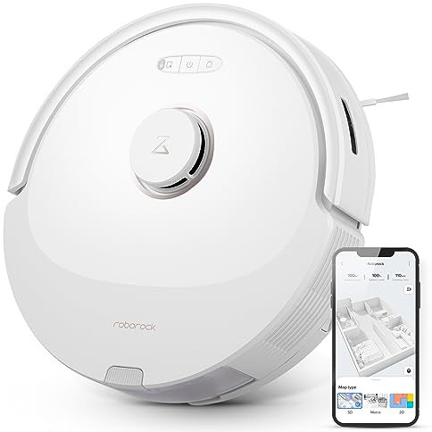 roborock Q8 Max Robot Vacuum Cleaner with DuoRoller Brush/5500 Pa Suction Power/No-Go Zones/Cleaning Along The Floor Line/3D Drawing/Multiple Cleaning Levels/App (Upgrade from Q7 Max)