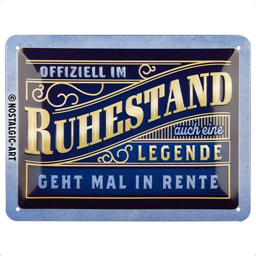 Nostalgic-Art Retro Blechschild, 15 x 20 cm, Ruhestand – Geschenk-Idee für Renter, aus Metall, Vintage Design, Blechschilder Sprüche