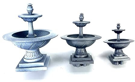 Fontana artigianale per presepi e diorami realizzata a mano - FONT05 (11x5 cm, Grigio)