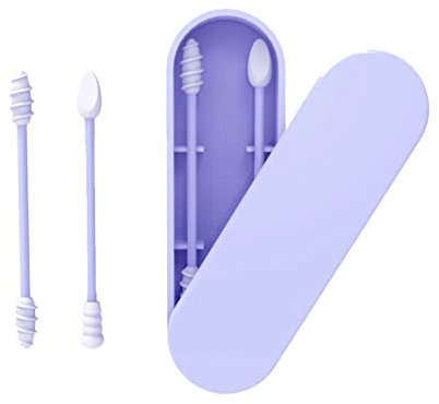 CalmGeek Silikon Wattestäbchen Stick Wiederverwendbare tragbare und reinigbare Ohr Q-Tip Grobe Reibung Wattestäbchen für Ohrreinigung Make-up 2 Stück