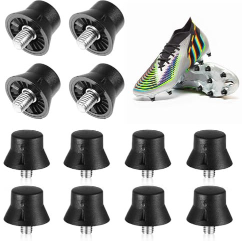 12Pcs Football Studs 13mm/16mm Anti-slip Sturdy Studs for Football Shoes Metal Tipped Football Studs Metal Tipped Replacement Plastic Football Studs Rugby Studs Replacement Football Boot Studs Black