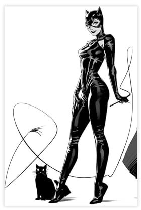 LoueN Catwoman Poster (4) Leinwand Poster Schlafzimmer Dekor Sport Landschaft Büro Zimmer Dekor Geschenk ungerahmt 40 x 60 cm