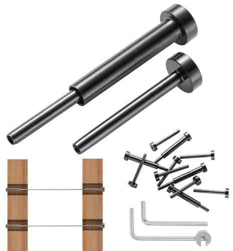 VEVOR Kit de garde-corps de câble invisibles, lot de 30, récepteur invisible 1/8 acier inoxydable T316 extrémité de goujon de sertissage tendeur 1/8 pour poteau bois/métal garde-corps de câble, noir