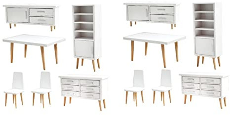 TOYANDONA 2 Sätze Simulationsmöbel weißes Kindertisch und Stühle Spielzeug für Kinder kinderspielzeug Puppenmöbel Desktop-Miniaturmöbel empfindlich Ornamente Kabinett