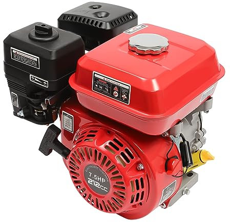Motore a 4 Tempi 7,5 CV, Benzina, per Kart Engine, Generatore Portatile a Gas, Generatore di Corrente per Idropulitrici Go-Kart e Altro (Rosso)