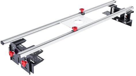 SpeTool Router Sled for Flattening Slabs, 48 inches 3-Axis Precision Height Adjustment System Router Sled Kit Reinforced Rails for Woodworking Planing Wood Slab Flattening Jig Mill