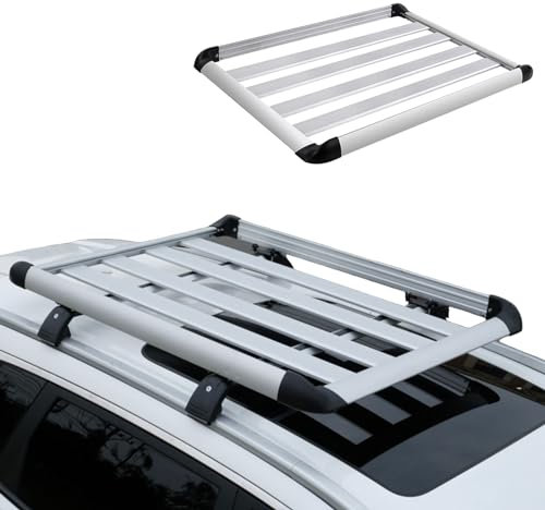 KEAAN Auto DachträGer Dachgepäckträger Korb für Audi A3 8Y 8YA 8V 8P 8PA 8L 8LA Sportback 3-Door / 5-Door Aluminium Dach Gepäckkorb Gepäckträger Dachträger Auto Zubehör,Silver-1.1m