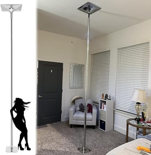 AviiSo Barre de Pôle Dance Portable Amovible Kit de Poteau de Danse de 45 mm, Poteau de décapant pour Tapis/Plancher de Bois Franc, Capacité de Poids 500 LB (Color : Silver, Size : 3.2M-3.6M/10.5ft-