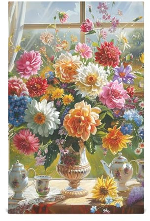 RPLIFE Geschirrtücher mit Blumenstrauß mit bunten Blumen, 71,1 x 45,7 cm, sehr saugfähig, Küchentücher, Bauernhaus