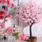 Künstlicher Kirschblütenbaum, Sakura-Baum, weinender Kirschbaum, künstliche Kirschblüten-Kunstpflanzen, künstliche Bäume mit echten Holzstämmen und lebensechten Blättern, Nachbildung, 1,5 x 1 m/4,9 x