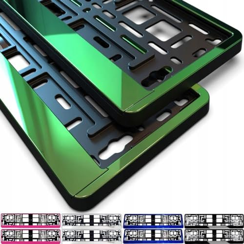 2 Stück Kennzeichenhalter mit Ihrem eigenen Text Internetadresse Firmenname Logo oder Spruch Bedrucken (grün)