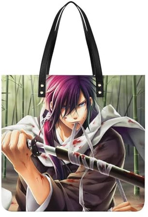 FZRTGOP Anime Junge Damen Shopper Handtasche Umhängetasche Schultertasche Für Büro Schule Einkauf 39x39cm