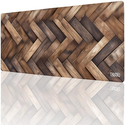 Tilt Grand Tapis de Souris Gamer XXL 90x40 cm | Tapis de Bureau Gaming Anti-Dérapant | Mouse Pad Imperméable pour PC et Accessoires Gaming | Tapis de Clavier (Oak Floor)