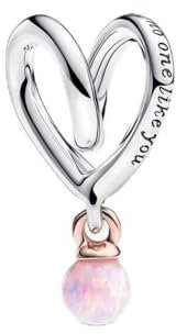 Wedanor Donna Ciondolo-Mamma Cuore avvolto bicolore Argento 925 Colgantes con Zirconia cubica per Charm Bracciale