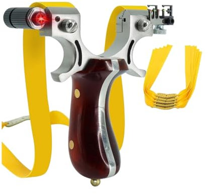 Strumenti di tiro all'aperto Finemente Lavorati, Una Classica Combinazione di Telaio in Legno e Acciaio Inossidabile-con 5 Elastici