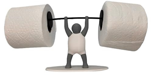 Xafrstyu Lustiger Gewichtheber Toilettenpapierhalter, Einzigartiges 3D-gedrucktes Design für das Badezimmer, Witziger Halter für Toilettenpapier, Ideale Neuheit für Fitnessliebhaber (A)