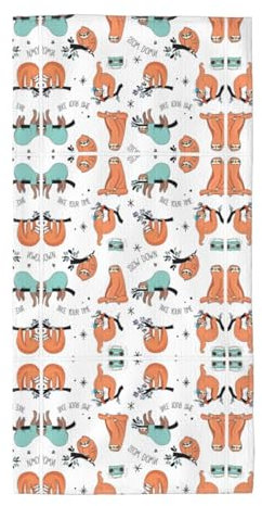 SamLng 30,5 x 61 cm großes Handtuch – leicht, lustig, niedliches Tier-Faultier-Musikdruck, Strand- und Pool-Handtücher für Damen und Herren – perfekt für Reisen, Fitnessstudio und Zuhause