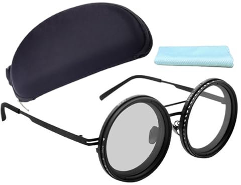 Gafas De Sol Con Tinte Ajustable, Gafas De Sol Ajustables, Gafas De Sol Ajustables, Gafas De Sol Polarizadas Redondeadas Gafas De Sol De Playa De 1 A 9 Velocidades Gafas Ajustables(Classic 52mm)