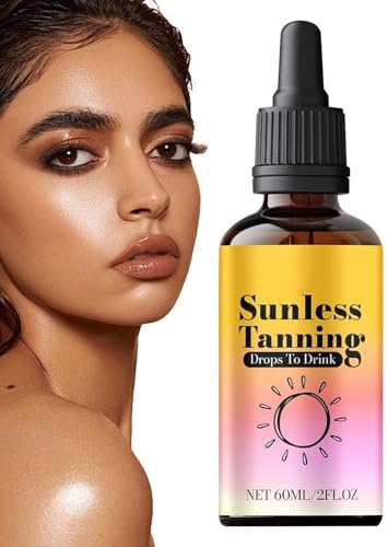 Bräunungstropfen zum Einnehmen | 60 Ml Bräunungstropfen zum Trinken | Sunless Selftanning Drops Trinken | Selbstbräuner Tropfen für Gesicht und Körper | Bronzing Drops Schützt Sie vor Sonnenbrand