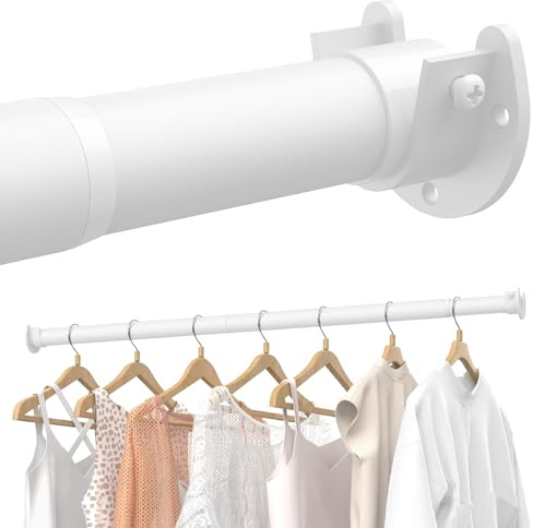 Kleiderstange Schrank, Kleiderstange Ausziehbar 43–69 CM, Kleiderstangen für Garderoben, Waschräume und Wohnmobile, Weiß