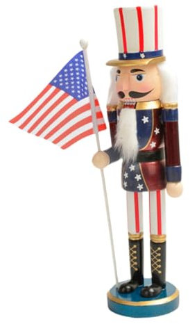 ULTECHNOVO Statua in Legno Dello Schiaccianoci Decorazione Natalizia Per Tavolo Ornamento Classico Per Cucina e Scrivania Centrotavola Da Focolare