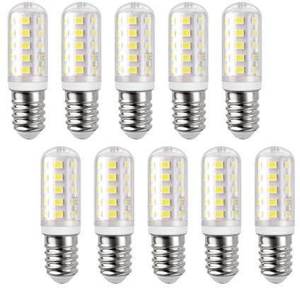 EXTRASTAR E14 Cooker Hood LED Bulbs 3W, 6500K Cool White Daylight, 380LM, 34W Equivalent, Energy Saving Lightbulbs, Non-Dimmable, Pack of 10
