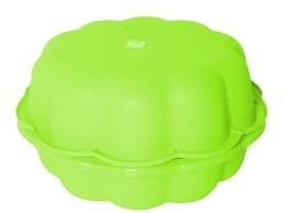 Ondis24 Wassermuschel Sandmuschel Sandkasten aus Kunststoff Blumendesign (apfelgrün, 2 teilig)