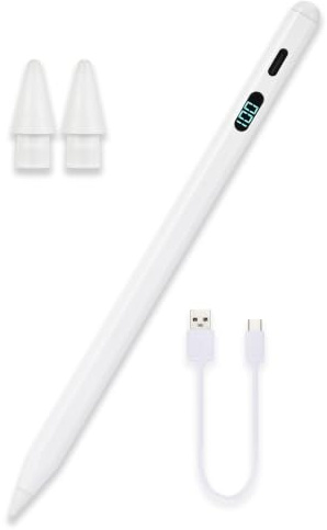 NK Lápiz para iPad 2018-2025 - iPad Pen con Atracción Magnética, Ligero, Pantalla LED, Sensible al Tacto, 9 h Autonomía, Compatible con iPad 6/7/8/9/10/11, Air 3/4/5/6/7, Pro 11 1/2/3/4/5, Mini 5/6/7