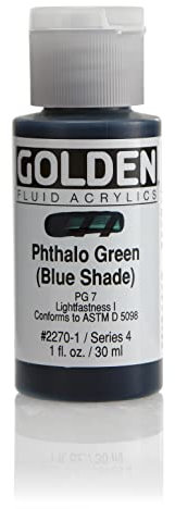 Pro-Art Golden Fluid Acrylic Paint 1 oz-Phthalo Green-Blue Shade