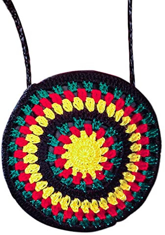 W WIDMANN MILANO Party Fashion 8445H - Häkelhandtasche Jamaika, Reggae, Kostüm, Accessoire, Karneval, Mottoparty