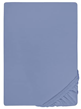 biberna Jersey-Elastic-Spannbetttuch 0077866 (Matratzenhöhe max. 25 cm) 1x 140x200 cm - 160x220 cm, blau