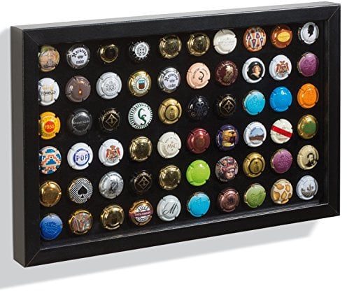 Leuchtturm 345773 Cadre de présentation Finestra - Cadre pour Bouchons de Champagne ou Capsules - Noir