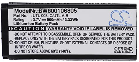 vhbw Batteria compatibile con Nintendo DS XL, DSi LL, DSi XL UTL-001 - Sostituisce C/UTL-A-BP, UTL-001 - (Li-Ion, 900mAh, 3.7V)