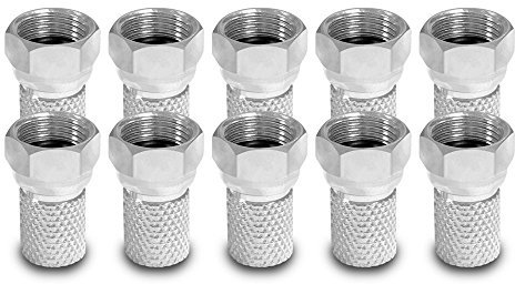 ARLI 10x F-Stecker 7 – 7,4 mm – Sat Antennen TV Koaxialstecker mit breiter Mutter & Dichtring | Für LNB Multischalter Receiver Antennentechnik