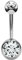 eeddoo Bauchnabel-Piercing Banane Doppelkristall Silber Edelstahl Blau 8 mm
