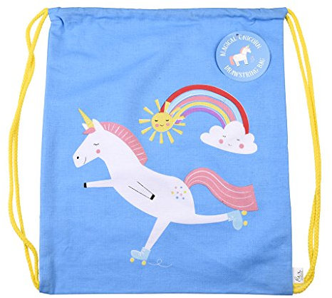 Rex London Stoffbeutel mit Kordelzug, Motiv: Magisches Einhorn, 10 Beutel