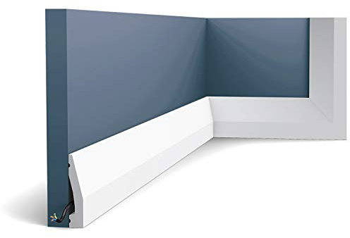 Battiscopa Orac Decor SX159 AXXENT zoccolino cornice parete profilo multifunzione design moderno bianco 2 m