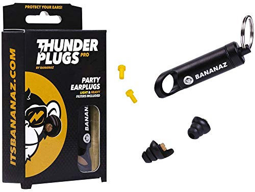 Bananaz TP-PRO Thunderplugs Gehörschutz Ohrstöpsel mit 2 Paar Filter, 1932792