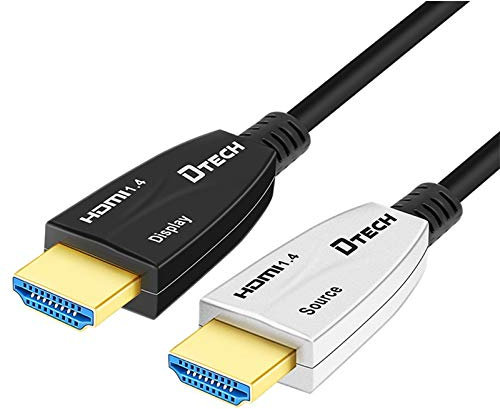 Câble de fibre optique HDMI 10,2 Gbit/s 4 K 30 Hz mâle vers mâle (40 m, Noir)