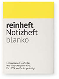 reinheft Notizheft blanko mit flexiblem Softcover Umschlag und 64 Seiten Inhalt, nachfüllbar, Größe M (Gelb, M - Din A6)