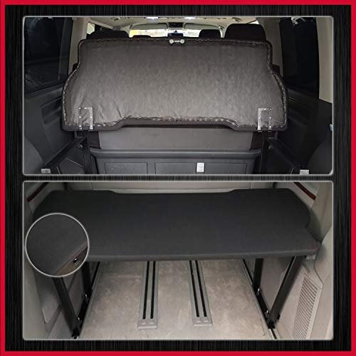 BREMER SITZBEZÜGE Multiflexboard kompatibel mit VW T5 T6 T6.1 Multivan Multiflexboard klappbar Uni Bettverlängerung Zubehör Wohnmobilbett Camper/Höhe 51cm inkl. Konsolen/in Farbe: Uni Schwarz